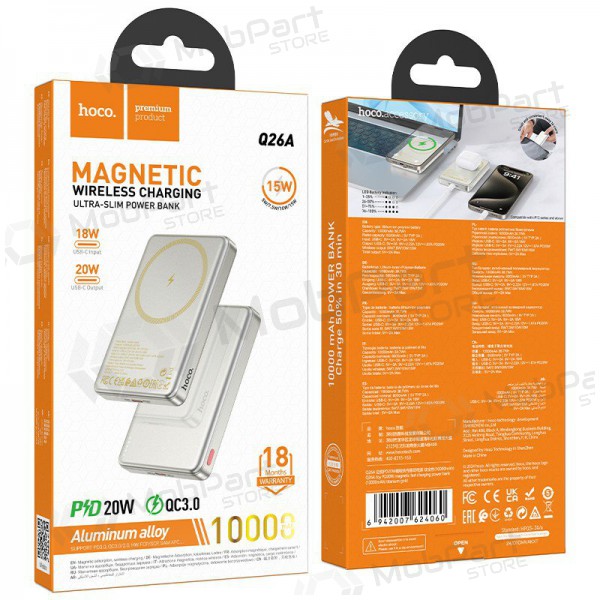 Externí baterie Power Bank Hoco Q26A PD20W Magnetic 10000mAh zlatý