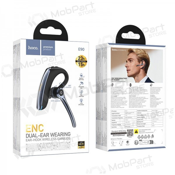 Bluetooth handsfree Hoco E90 ENC USB-C černá