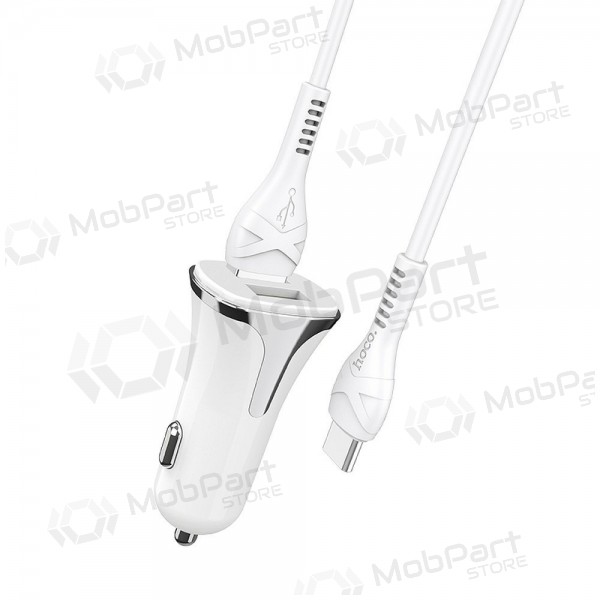 Nabíječka automobilinis Hoco Z31 Quick Charge 3.0 (3.4A) x 2 USB + Type-C (bílý)
