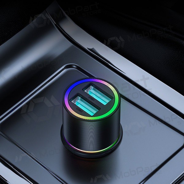 Nabíječka automobilinis Joyroom JR-CL10 LED 2xUSB 24W (černá)