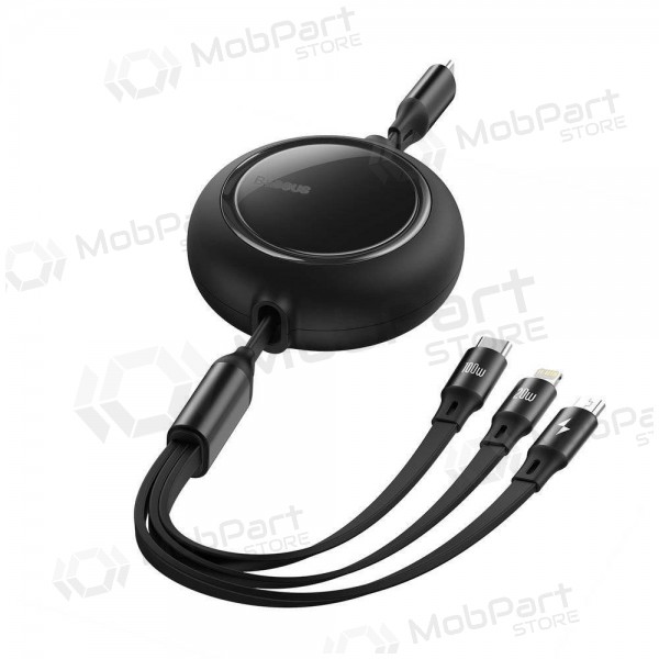 USB kabel Baseus Bright Mirror Type-C - microUSB+Lightning+Type-C 100W 1.2m (černá) CAMLC-AMJ01