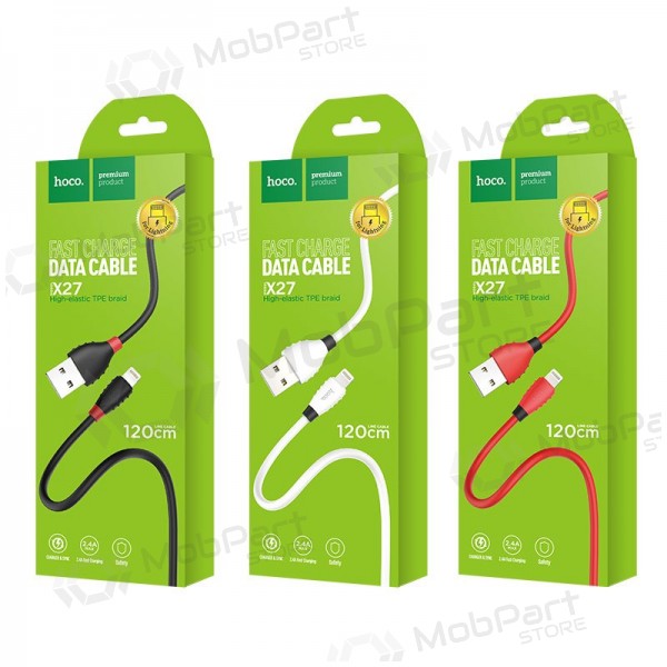 USB kabel HOCO X27 lightning 1.2m (bílý)
