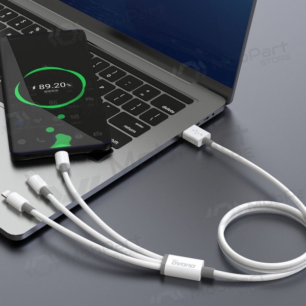 USB kabel Dudao L8s-3in1 USB-A na USB-C / Micro USB / Lightning 1.2 m 100 W