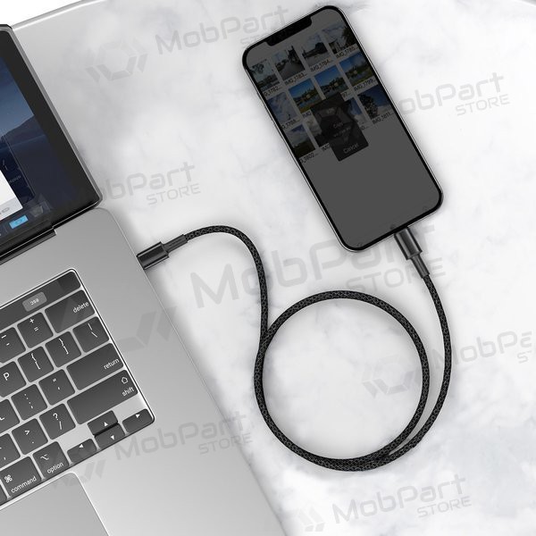 USB kabel Baseus High Density Braided Fast Data PD 20W Type-C - Lightning 1.0m (černá) CATLGD-01