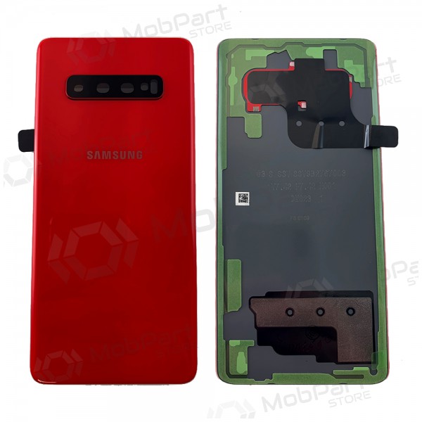 Samsung G975 Galaxy S10 Plus zadní kryt baterie červené (Cardinal Red) (použitý grade B, originál)