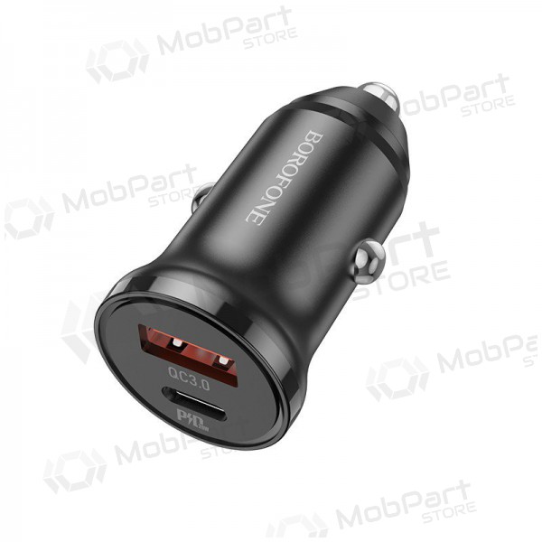 Nabíječka automobilinis Borofone BZ18A USB-A/Type-C PD20W+QC3.0 (černá)