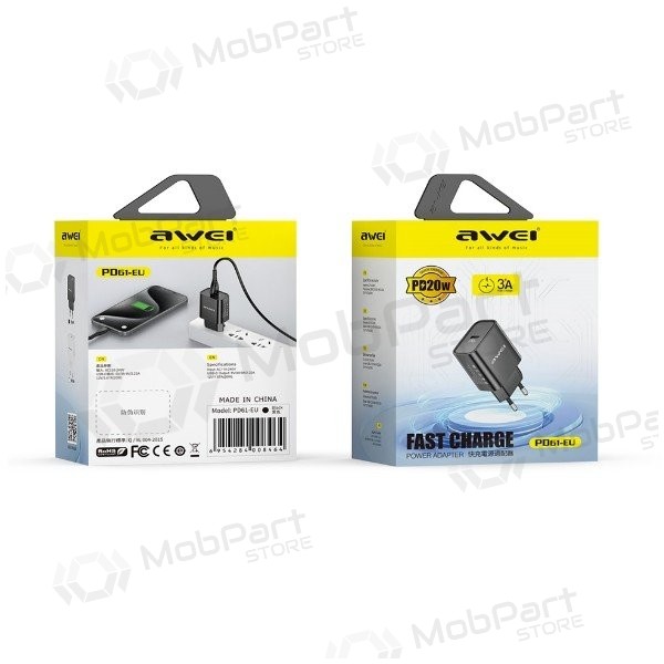 Nabíječka telefonu Awei PD61-EU 20 W USB-C bílá