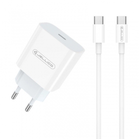 Nabíječka Jellico AK180 20W USB-C + USB-C to USB-C cable 1.0m bílý