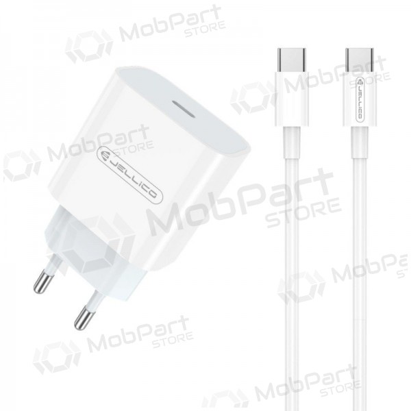 Nabíječka Jellico AK180 20W USB-C + USB-C to USB-C cable 1.0m bílý