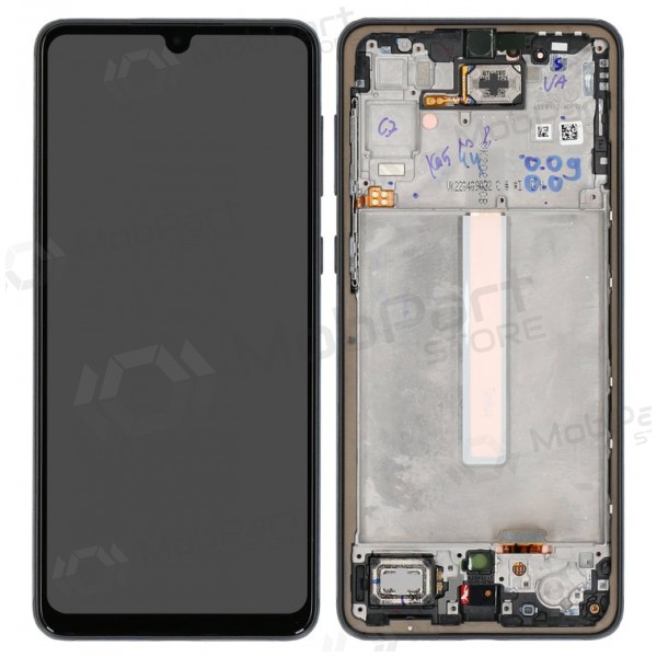 Ekranas Samsung A336 A33 5G 2022 su lietimui jautriu stikliuku a rėmeliu Black OLED (real size)