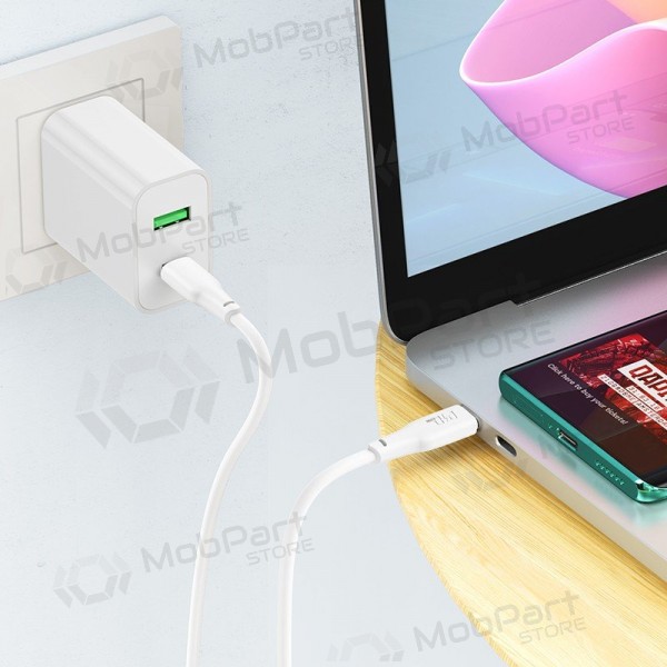 USB-C kabel Hoco X93 USB-C na USB-C 1 m 100 W bílý