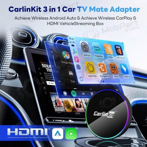 CarPlay adaptér Carlinkit HD2CP Pro bezdrátový Android Auto černý