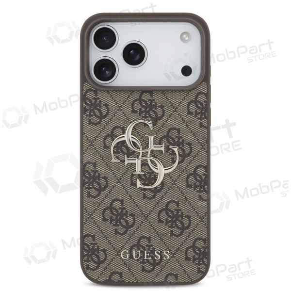 Obal Apple iPhone 17 Pro Max - Guess PU 4G Metal Logo (hnědý)