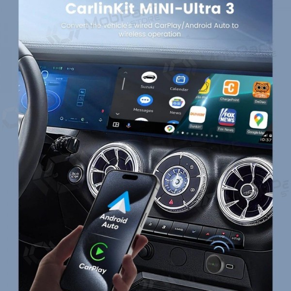CarPlay adaptér Carlinkit Mini Ultra3 bezdrátový Android Auto černý