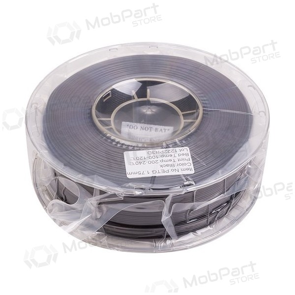3D tiskový filament PETG, 1.75mm, 1kg, černý