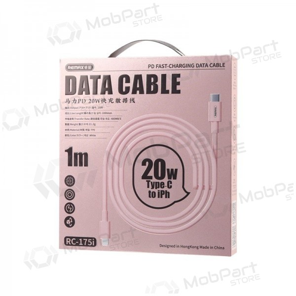 USB kabel Remax RC-175i USB-C to Lightning 20W 1.0m bílý