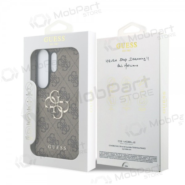 Obal na Samsung Galaxy S26 Ultra - Guess PU 4G Metal Logo (hnědý)