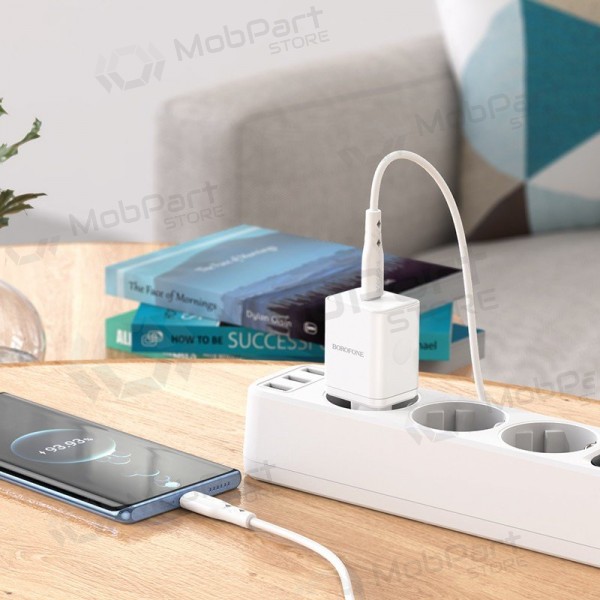 Nabíječka buitinis Borofone BN6 Type-C PD+QC3.0 20W, bílý