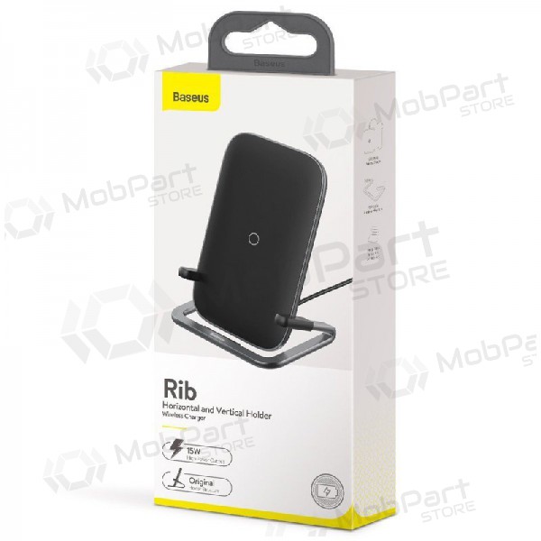 Bezdrátový nabíječka Baseus Cobble Horizontal 15W (supports QI standard) (černá)