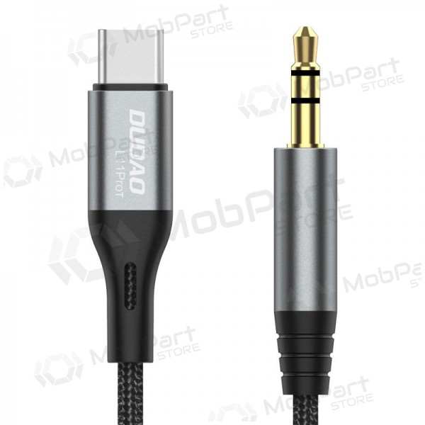 Audio kabel Dudao L11ProT USB-C na 3.5 mm 1 m černý