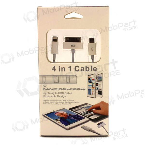 USB nabíjecí adaptér 4in1 (microUSB-TAB-5G)