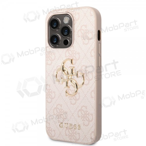 Obal na Apple iPhone 14 Pro Max - Guess PU 4G Metal Logo (růžový)
