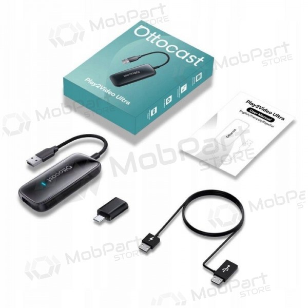 Bezdrátový adaptér CarPlay/Android Auto Ottocast Play2Video Ultra černý