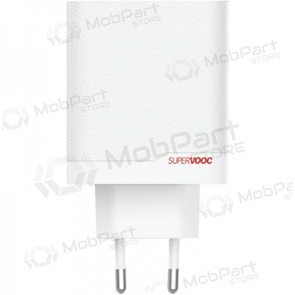 Telefonní nabíječka OnePlus SuperVOOC 120 W USB-C + USB-A GaN PD QC PPS bílá.