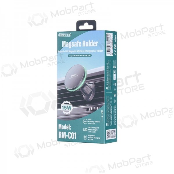 Automobilinis laikiklis-nabíječka Remax RM-C01 MagSafe 15W černá