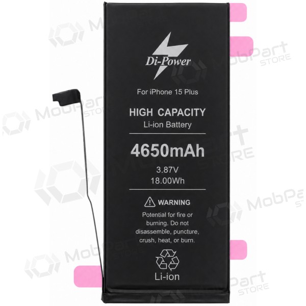 Baterie Apple iPhone 15 Plus, akumulátor Di-Power 4650 mAh (zvýšená kapacita)