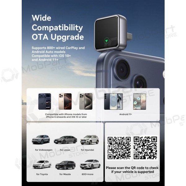 Bezdrátový CarPlay / Android Auto adaptér Joyroom JR-CP3 černý