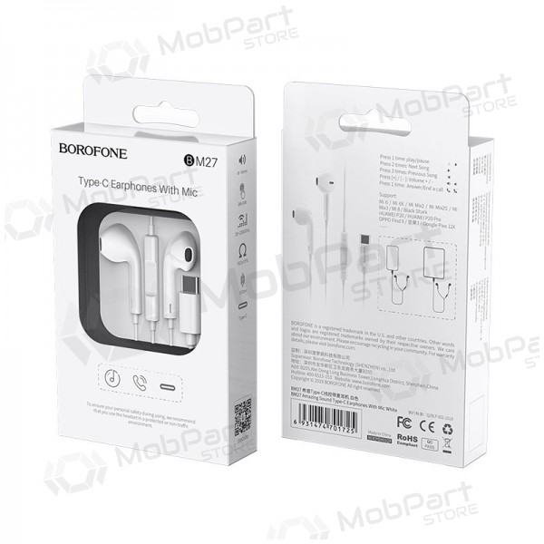 Handsfree Borofone BM27 Type-C (bílý)