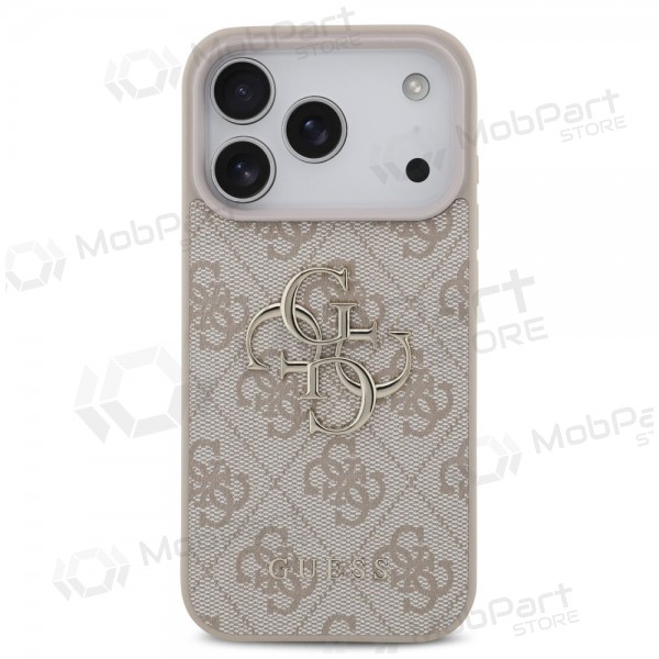 Obal pro Apple iPhone 17 Pro - Guess PU 4G Metal Logo (růžový)