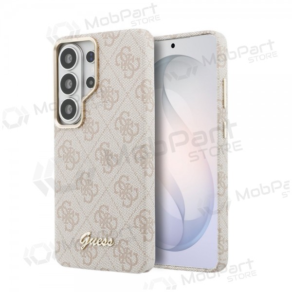 Samsung Galaxy S26 Ultra obal - Guess PU 4G Script Metal Logo Magnetic (růžový)