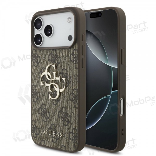 Obal Apple iPhone 17 Pro Max - Guess PU 4G Metal Logo (hnědý)