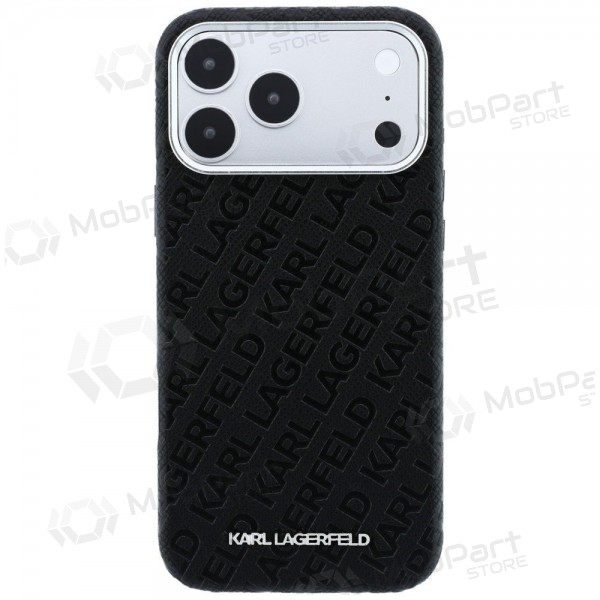Obal Apple iPhone 18 Pro -Karl Lagerfeld PU Grained Allover Semi Wrap MagSafe- (černý)