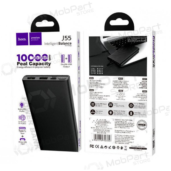 Externí baterie Power Bank Hoco J55 10000mAh (černá)