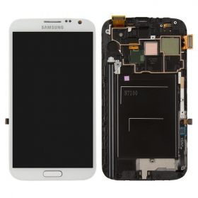 Samsung N7100 Galaxy Note 2 displej (bílý) (s rámem) (service pack) (originál)