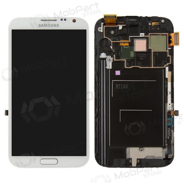 Samsung N7100 Galaxy Note 2 displej (bílý) (s rámem) (service pack) (originál)