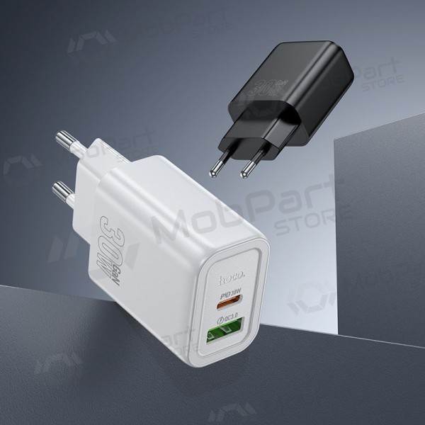 Nabíječka telefonu Hoco N63 30 W GaN USB-C + USB-A černá