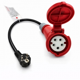Adaptér Reach CEE 16A 400 V na 220 V Schuko černý