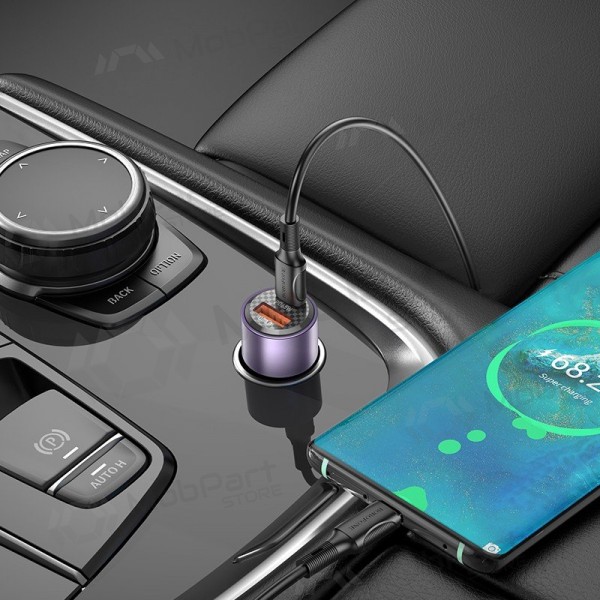 Nabíječka do auta Borofone BZ20A 83 W PD QC 3.0 USB-C + USB-A černá