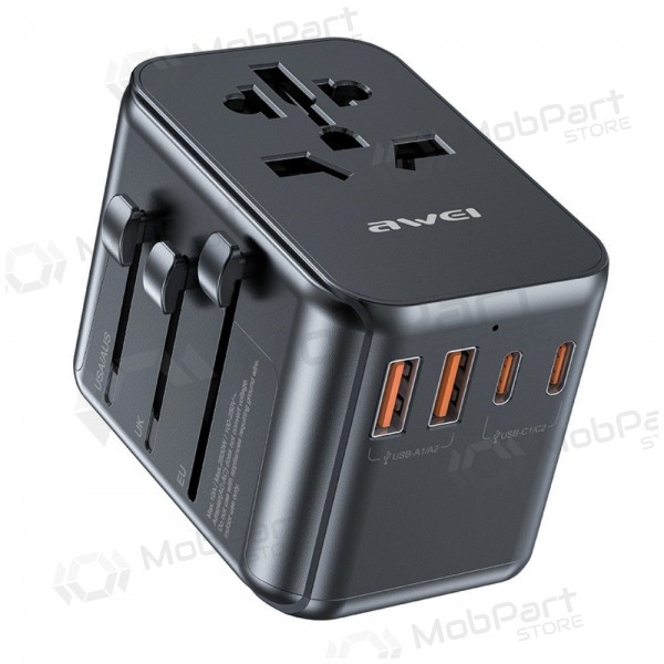 Univerzální kelioninis nabíječka Awei C-39 GaN 35W 2xUSB-A/3xUSB-C černá