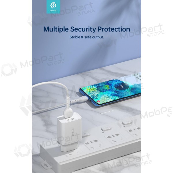 Nabíječka Devia Smart x 2 USB (2.4A) + MicroUSB, (bílý)