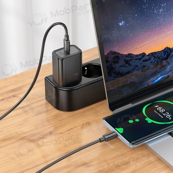 Nabíječka telefonu Hoco N62 GaN USB-C s kabelem USB-C 1 m černá