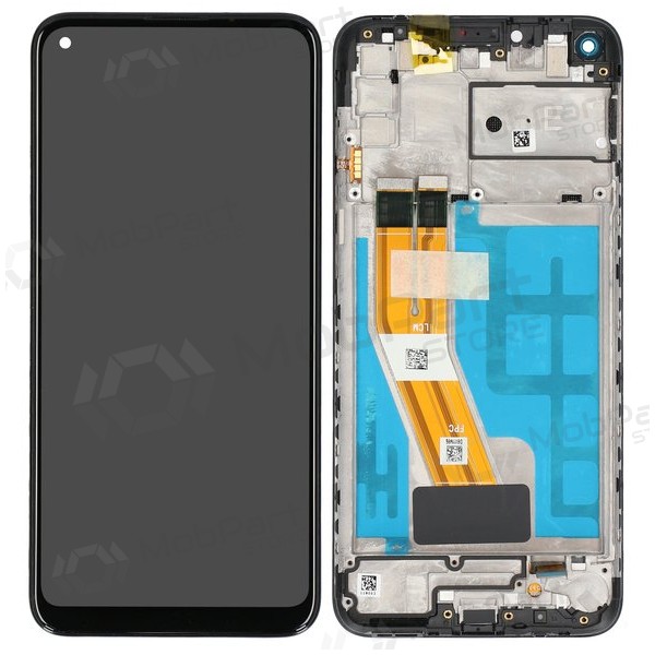 Ekranas Samsung M115 M11 2020 su lietimui jautriu stikliuku a rėmeliu Black originál