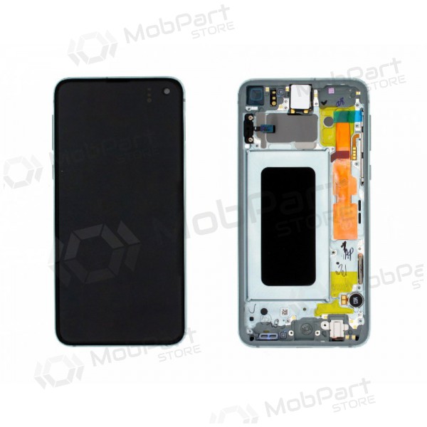 Samsung G970F Galaxy S10e LCD displej (Prism Green) (s rámem) (použitý grade A, originál)