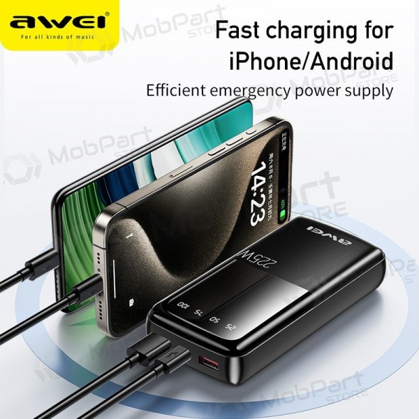 Externí baterie Power Bank Awei P13K PD20W/QC22.5W 20000mAh černá