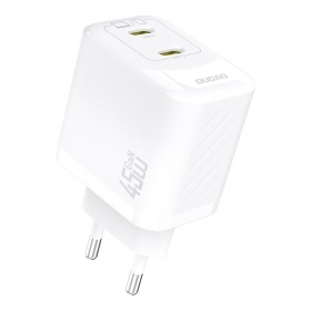 Nabíječka telefonu Dudao A28P 45 W GaN 2x USB-C bílá