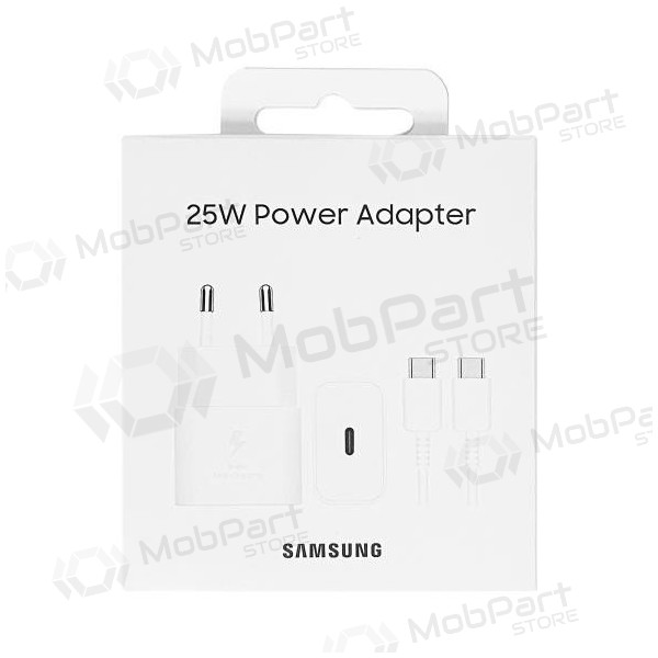 Nabíječka originál Samsung EP-T2510XWEGEU 25W + USB-C kabel v balíčku bílý